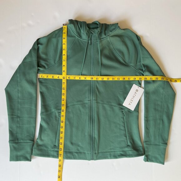 ATHLETA Unstoppable Fleece Full Zip Jacket Size Medium Trillium Green NWT 818765 - Picture 9 of 16